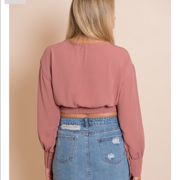 Mauve Lace Up Top - Picture 3 of 3